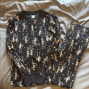 Skeleton Print Black Kids Pajamas